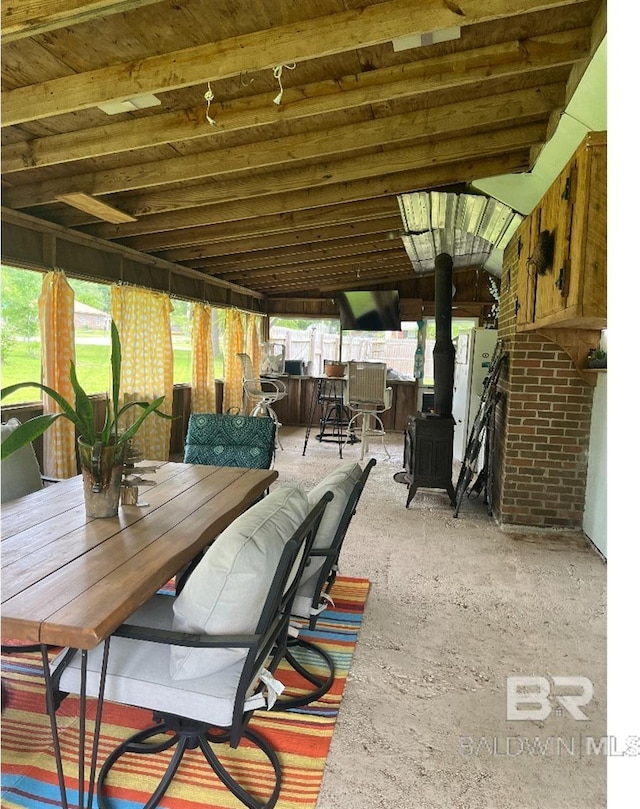 view of patio with a bar