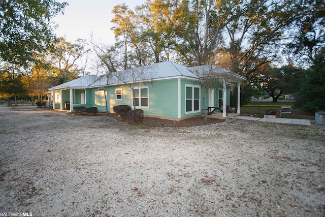 view of single story home