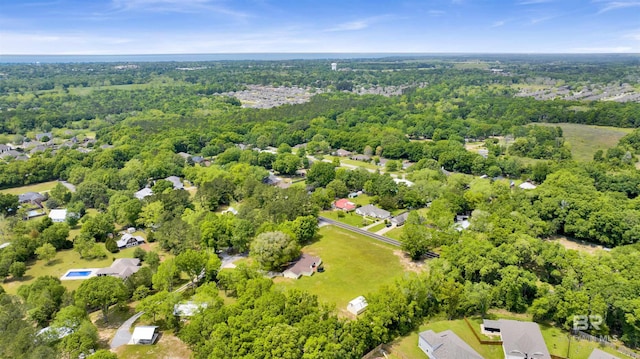 aerial view with a forest view