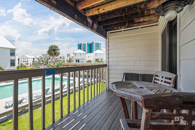 balcony with a residential view