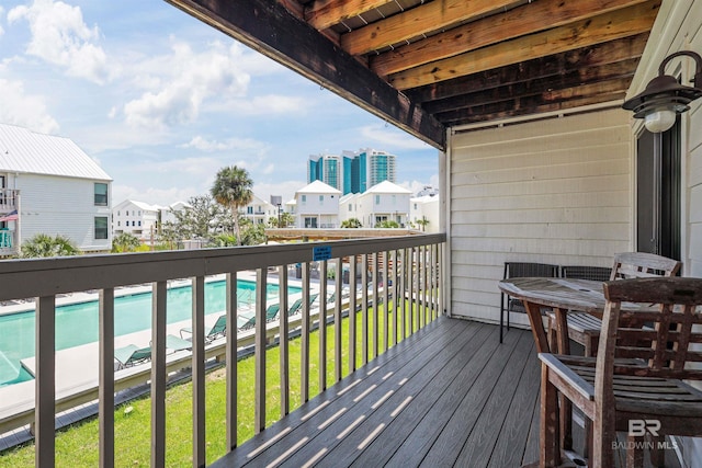 balcony with a residential view