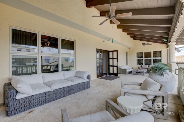 27269 Perdido Beach Blvd Unit C5A, Orange Beach, AL 36561 - view of patio with an outdoor living space and ceiling fan