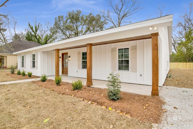 view of front of home featuring a porch and board and batten siding