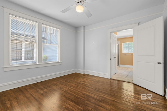 24 Macy Pl, Mobile, AL 36604 - empty room featuring ceiling fan, light wood-type flooring, and baseboards