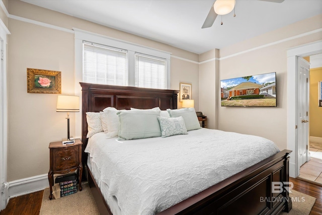 24 Macy Pl, Mobile, AL 36604 - bedroom featuring wood finished floors, a ceiling fan, and baseboards