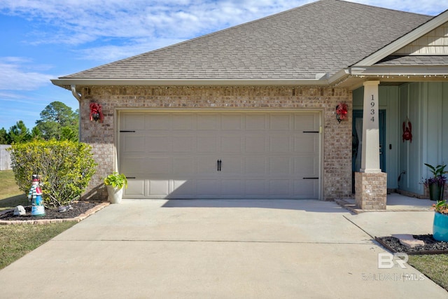 view of garage