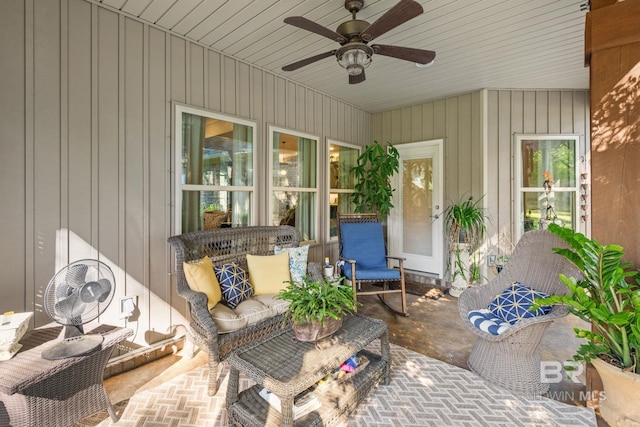 4331 Hamilton Oaks Ln, Mobile, AL 36695 - view of patio featuring ceiling fan and an outdoor living space