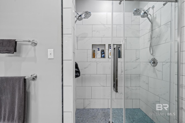 bathroom featuring walk in shower