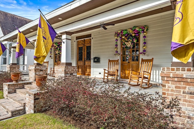 entrance to property with a porch