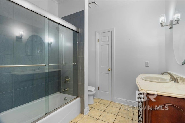 6505 Charing Wood Dr, Mobile, AL 36695 - bathroom with vanity, enclosed tub / shower combo, and tile patterned floors