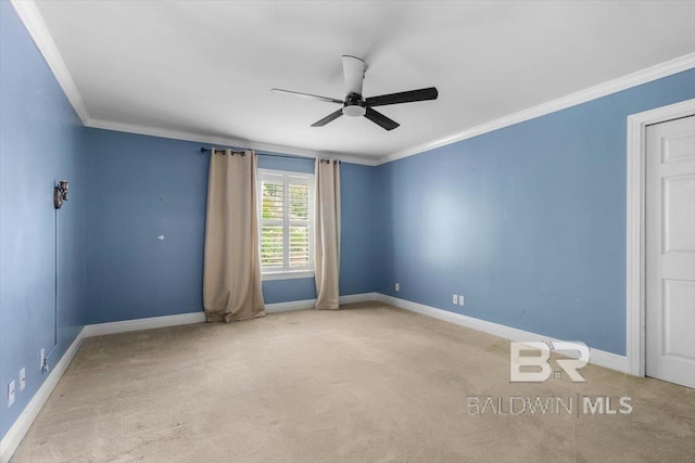 6505 Charing Wood Dr, Mobile, AL 36695 - unfurnished room with a ceiling fan, ornamental molding, and carpet floors