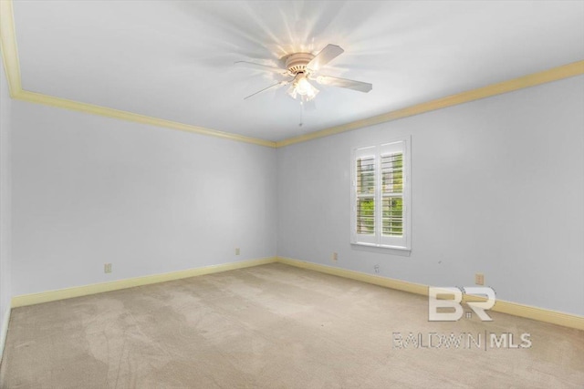 6505 Charing Wood Dr, Mobile, AL 36695 - spare room with carpet floors, ceiling fan, and crown molding