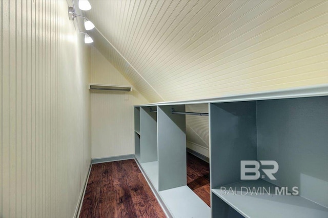 6505 Charing Wood Dr, Mobile, AL 36695 - walk in closet featuring lofted ceiling and wood finished floors