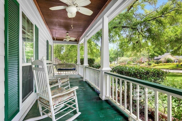 6505 Charing Wood Dr, Mobile, AL 36695 - porch with a ceiling fan