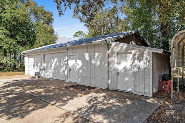 view of garage