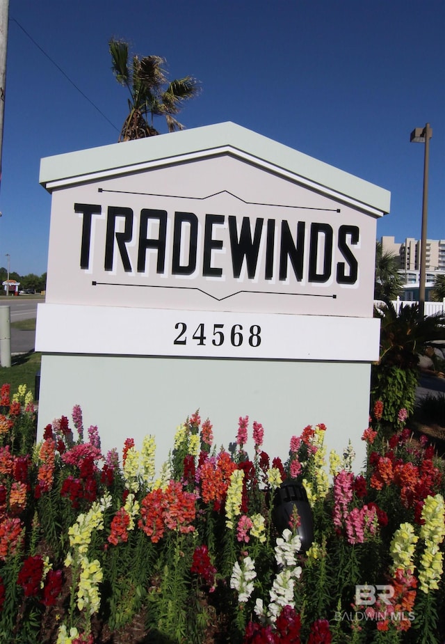 view of community sign