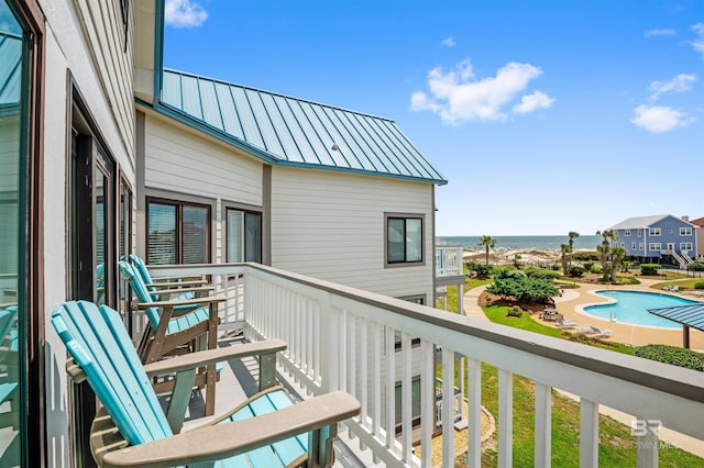 balcony with a water view