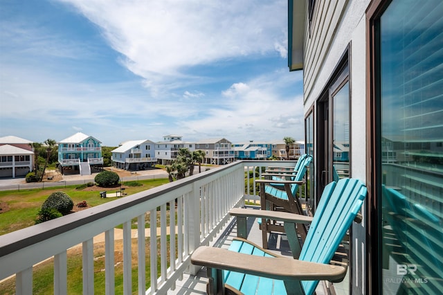 balcony with a residential view