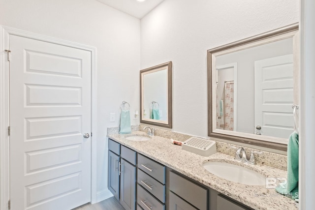 bathroom with double vanity