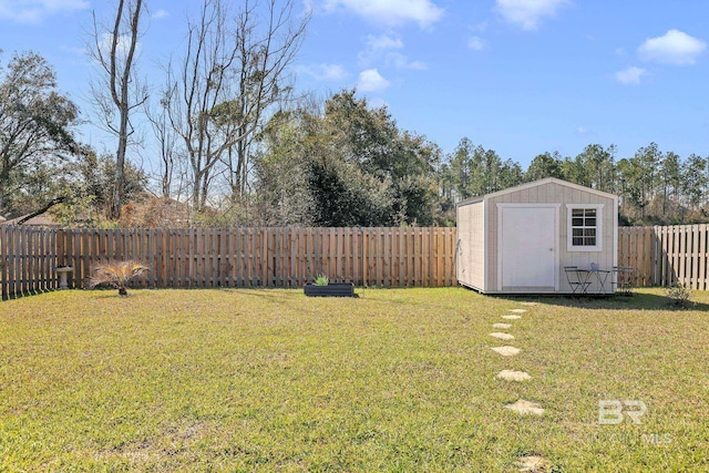 1203 Hayward Loop, Foley, AL 36535 - view of yard featuring an outbuilding, a storage shed, and a fenced backyard