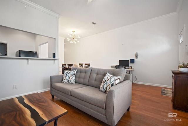 4 Yacht Club Dr Unit 174, Daphne, AL 36526 - living room with wood finished floors, ornamental molding, a chandelier, and baseboards