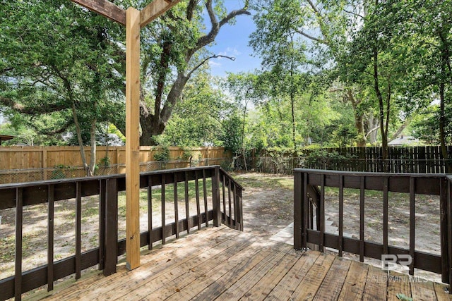 121 Westwood St, Mobile, AL 36606 - wooden terrace featuring a fenced backyard