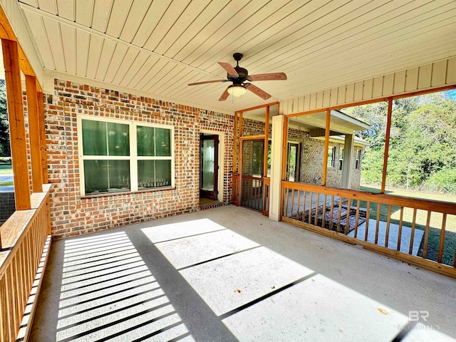 view of patio / terrace with ceiling fan