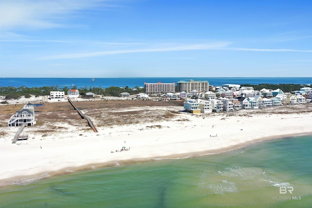 view of water feature featuring a view of the beach