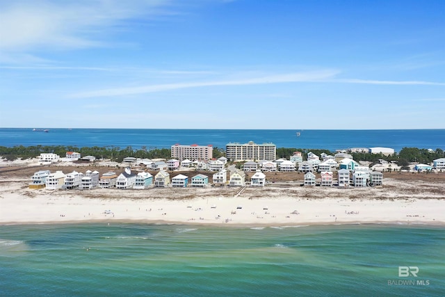 property view of water featuring a view of the beach