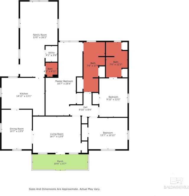 2774 N Grafhill Dr, Mobile, AL 36606 - view of floor plan / room layout