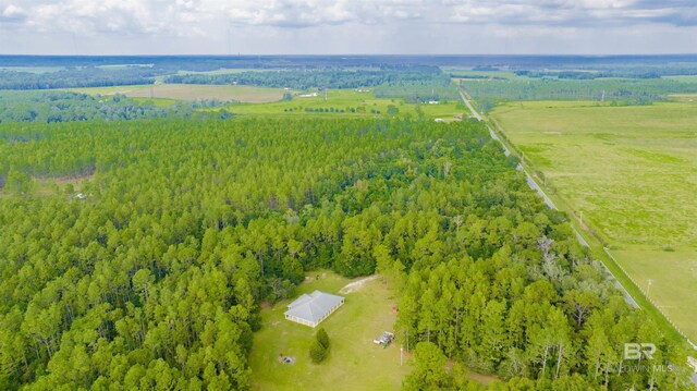 drone / aerial view with a rural view