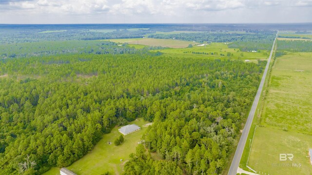 aerial view with a rural view