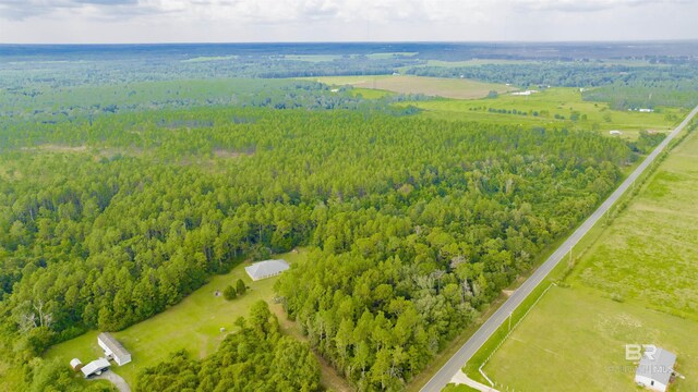 aerial view with a rural view