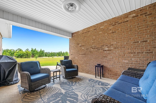 view of patio / terrace featuring a grill