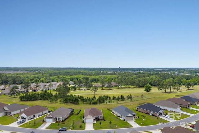 aerial view with a residential view
