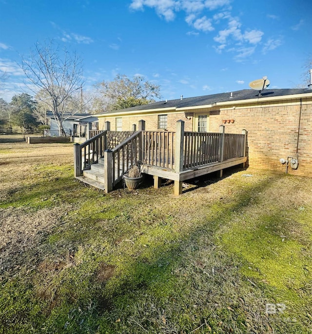 deck with a lawn