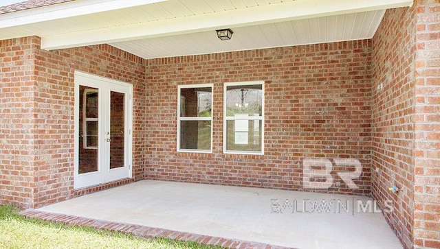 view of patio / terrace featuring french doors