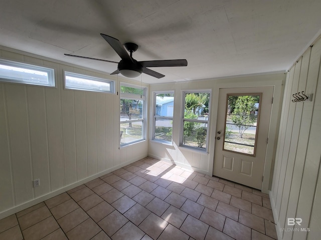 view of unfurnished sunroom