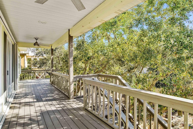 deck with ceiling fan