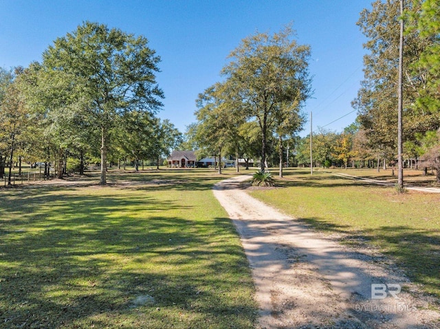 view of home's community with a lawn