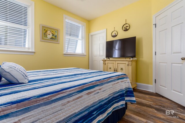 630 Lemoyne Dr Unit 8D, Dauphin Island, AL 36528 - bedroom featuring dark wood-style flooring and baseboards