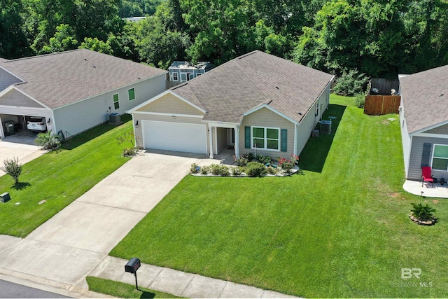 17741 Lewis Smith Dr, Foley, AL 36535 - view of front facade with a garage, concrete driveway, and a front lawn