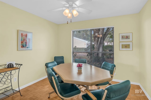 2277 Oyster Bay Ln Unit 502, Gulf Shores, AL 36542 - dining area featuring ceiling fan and baseboards