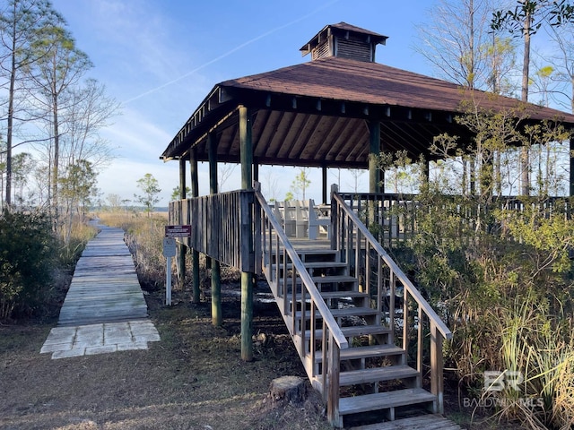 2277 Oyster Bay Ln Unit 502, Gulf Shores, AL 36542 - view of dock with stairs and a gazebo