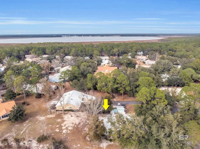 2277 Oyster Bay Ln Unit 502, Gulf Shores, AL 36542 - bird's eye view with a water view and a forest view