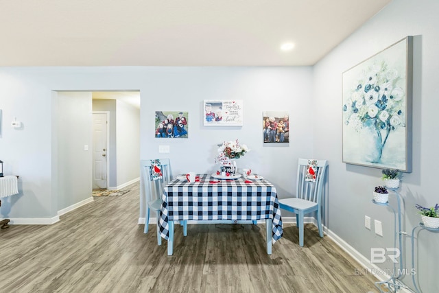 dining room featuring wood-type flooring