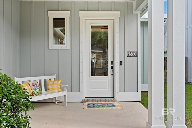 view of doorway to property