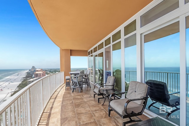 balcony with a water view