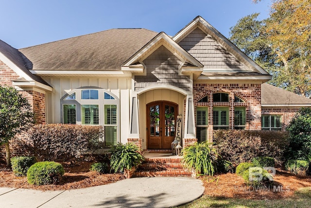 view of front of house with french doors