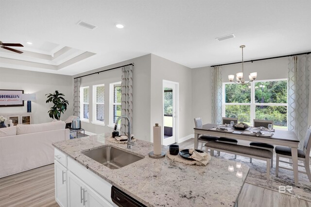 12753 Shoshoney Cir, Fairhope, AL 36532 - kitchen with a sink, visible vents, a healthy amount of sunlight, and open floor plan